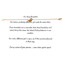 Load image into Gallery viewer, Yin-Yang Bracelets with descriptive text on a white background