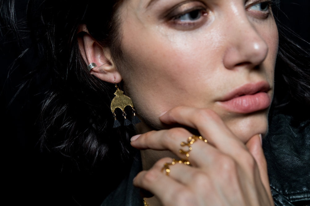 Hammered shop ear cuff