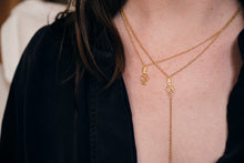 Load image into Gallery viewer, Serpent necklaces shown on models chest