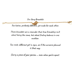 Yin-Yang Bracelets with descriptive text on a white background