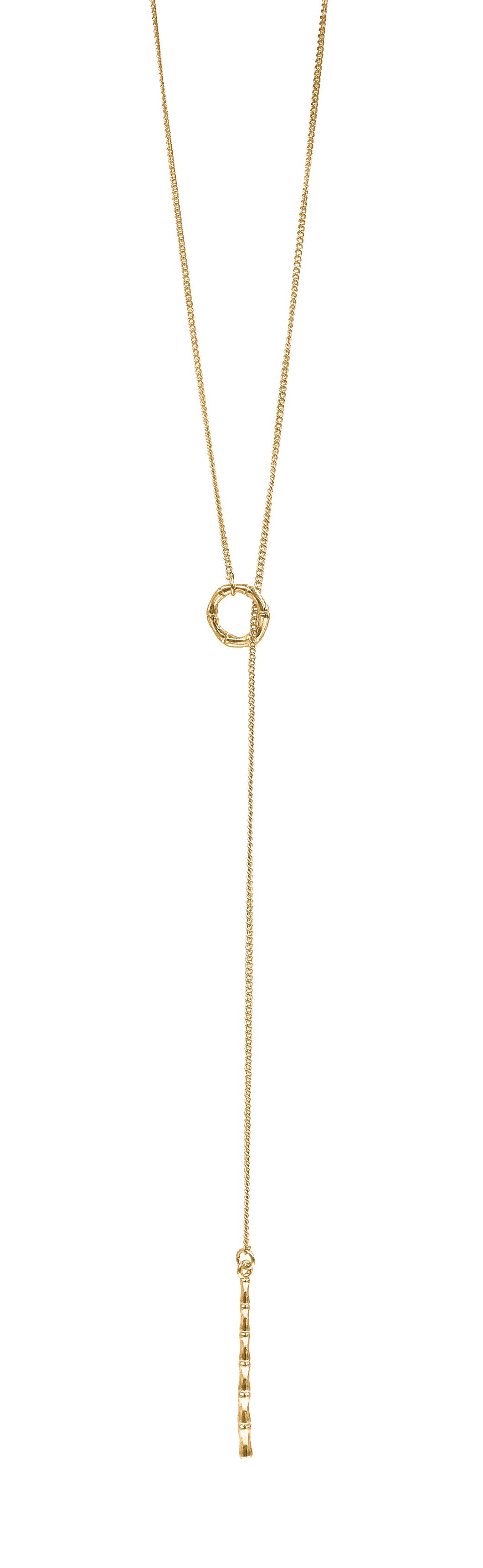 Bamboo inspired lariat everyday necklace