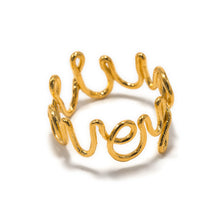 Load image into Gallery viewer, Wire bent to spell out &quot;I Love You&quot; and shaped into a ring
