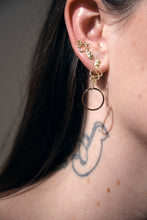 Load image into Gallery viewer, Serpent earrings on model
