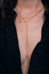 Serpent lariat necklace