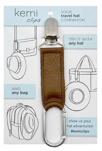 hat clip that attaches your hat to your bag